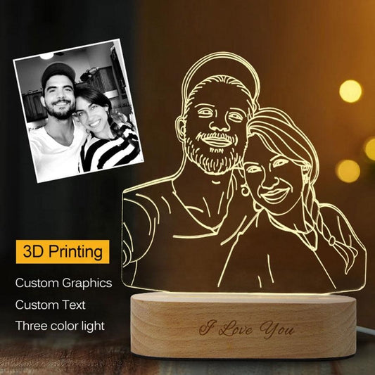 Personlig 3D Akryllampa med Bild i valfri form